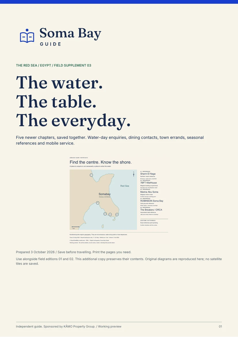 Coast and everyday reference: Soma Bay Guide field supplement 03